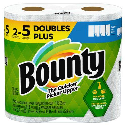 Bounty 2-Ply Paper Towels, 11x5.9 in (2 ct)