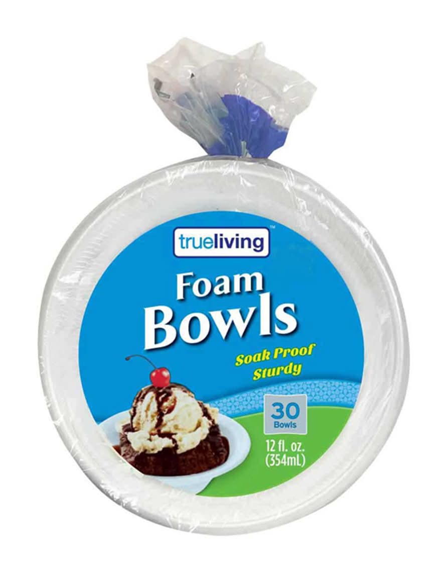True Living Foam Bowls 12 Oz - 30 Ct