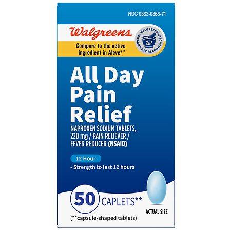 Walgreens All Day Pain Relief, Naproxen Sodium Tablets - 50.0 ea