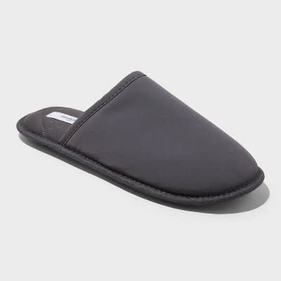 Goodfellow & Co. Mens Beau Scuff Slippers, M, Charcoal Gray