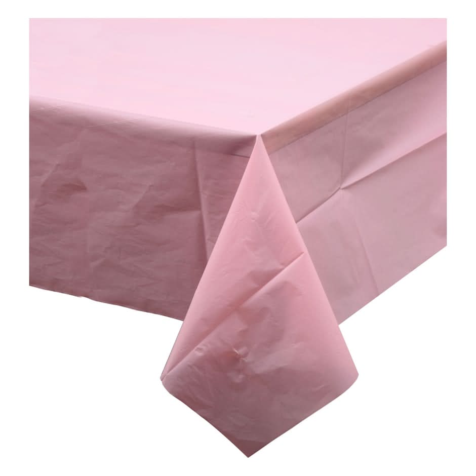 Plastic Table Covers, 54x108 in, Pink