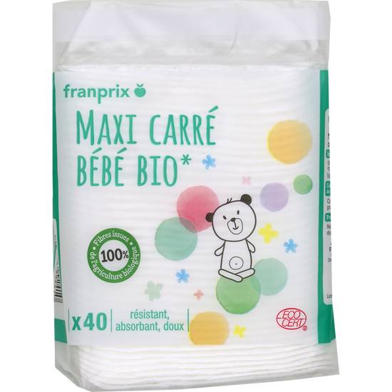 Maxi carré bébé coton bio March  franprix bio x40