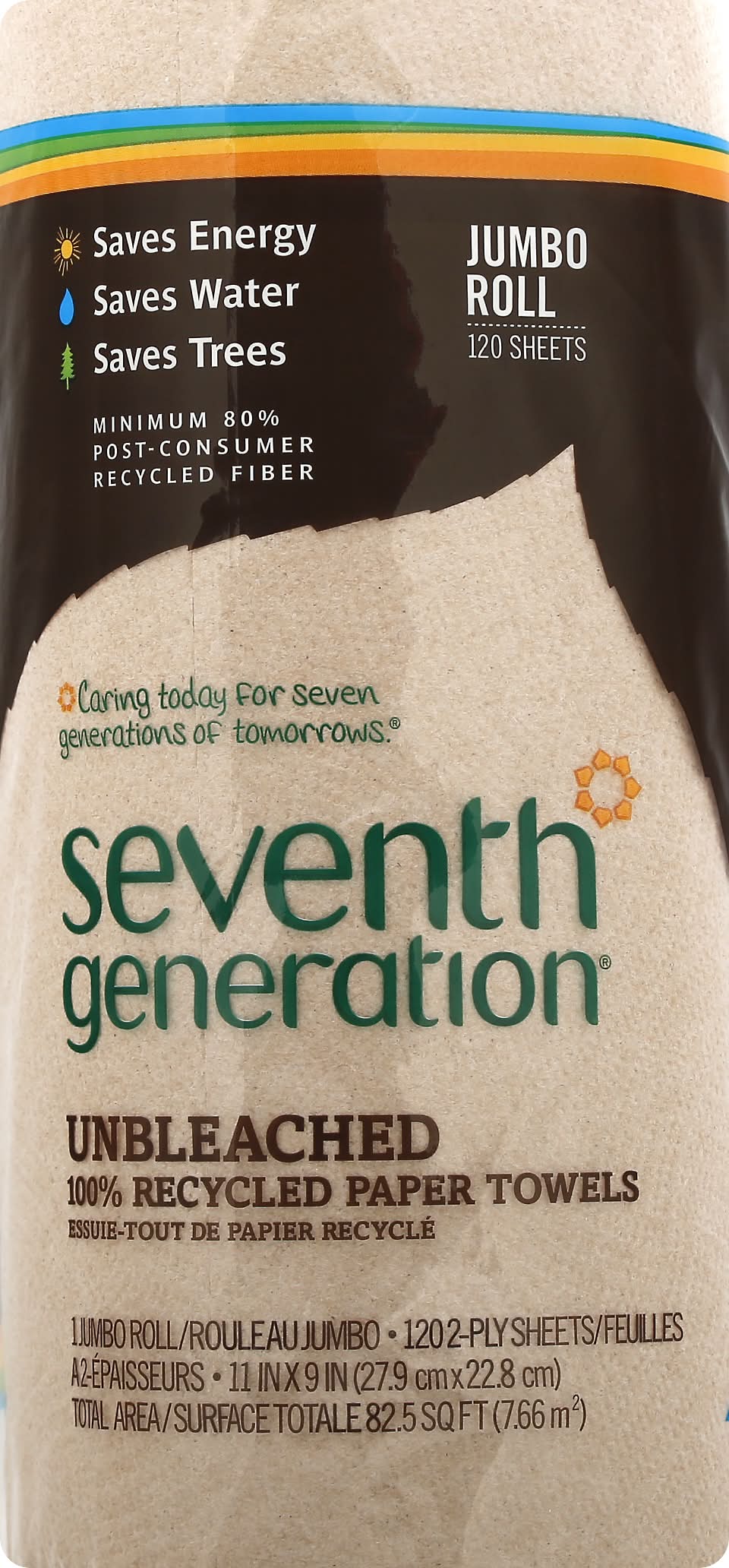 Seventh Generation Unbleached 100% Recycled Paper Towels (0.8 lbs, 120 ct)
