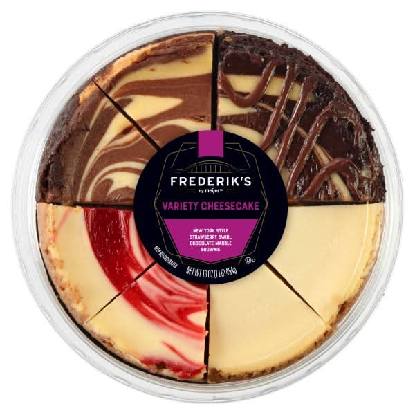 Frederik's by Meijer Variety Cheesecake, New York Style-Chocolate Marble-Brownie-Strawberry Swirl (16 oz)