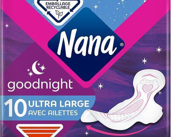 Serviettes Hygiéniques Goodnight Ultra Large Nana x10