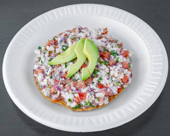Tostada Ceviche de Camaron