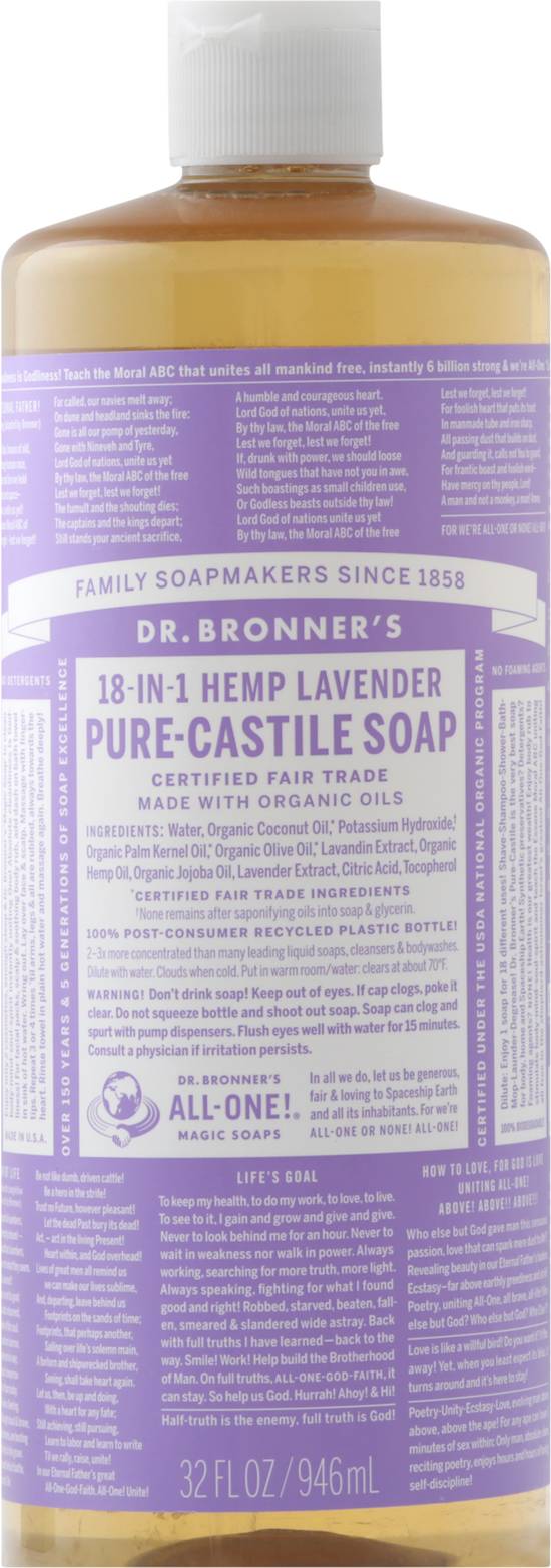 Dr. Bronner's 18-in-1 Hemp Lavender Pure-Castile Soap