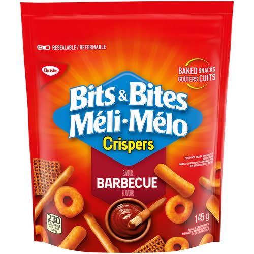 Christie crispers bits & bites mélange d'amuse gueules et de craquelins - crispers bits & bites snack & cracker mix (barbecue)