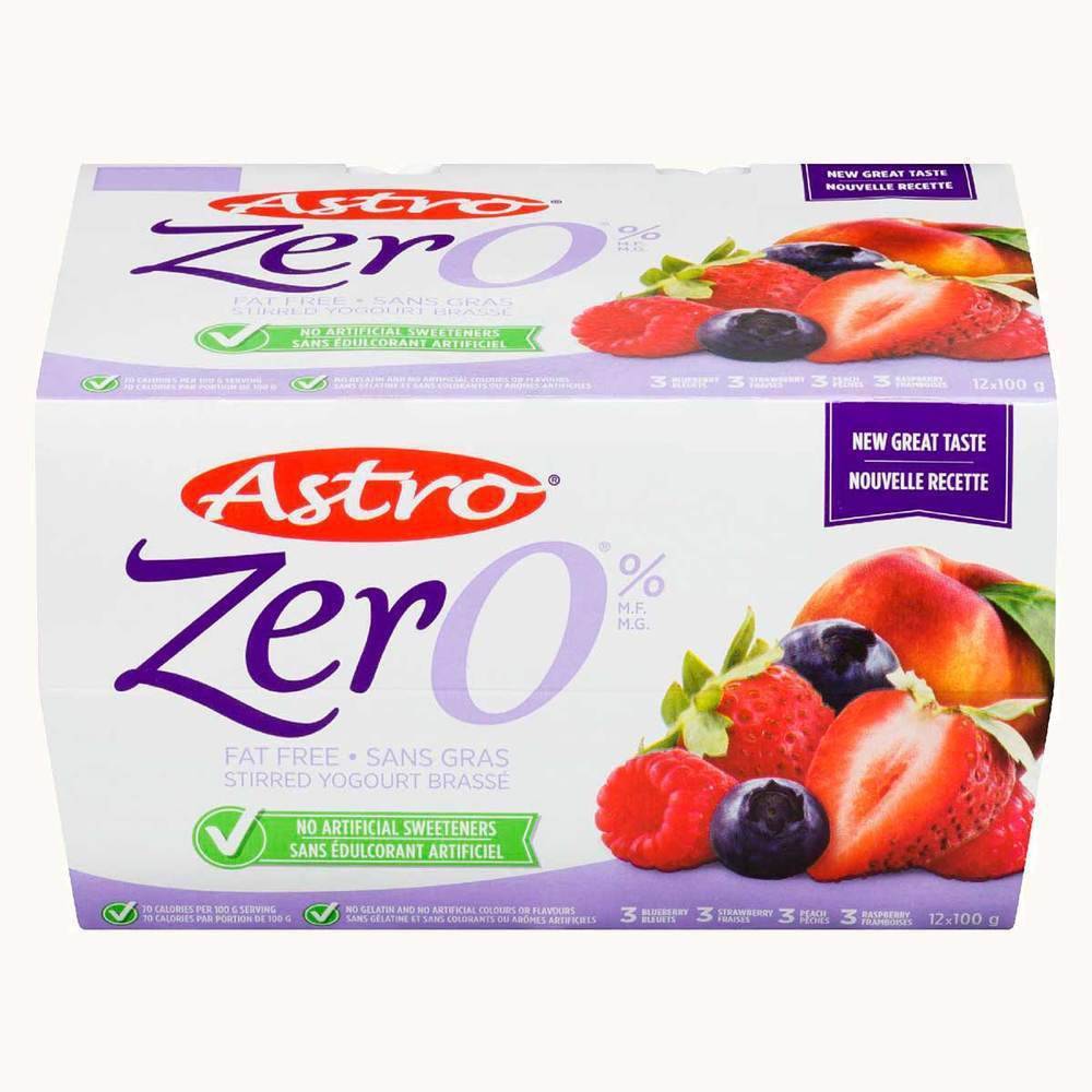 Astro Fat Free Zero Yogurt, Strawberry / Peach / Blueberry / Raspberry