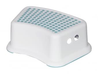 Escalón Alzador Infantil de 1 Peldaño 35x25x13cm TinySteps 7house, Blanco/Azul