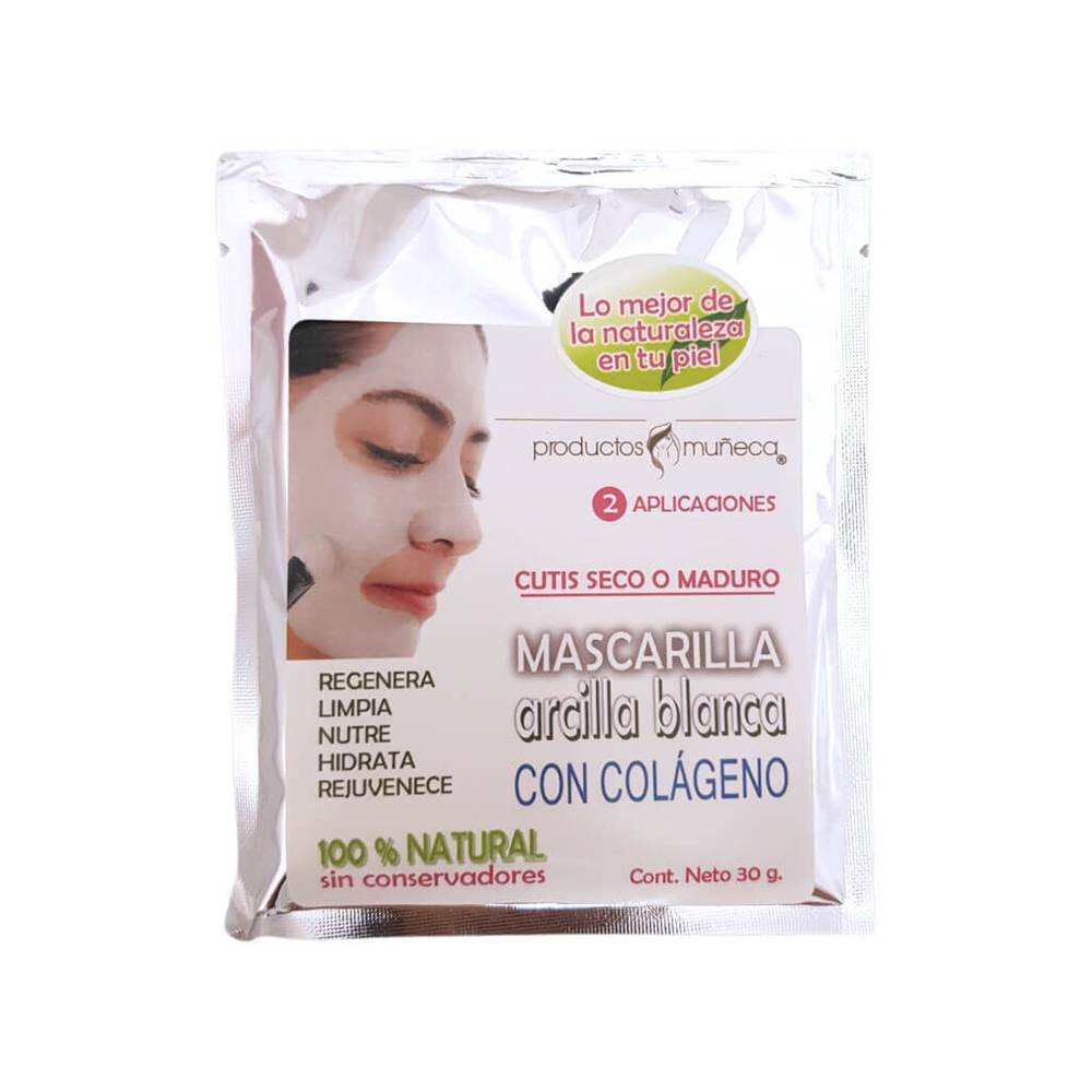 Productos Muñeca · Mascarilla de arcilla blanca con colágeno (30 g)