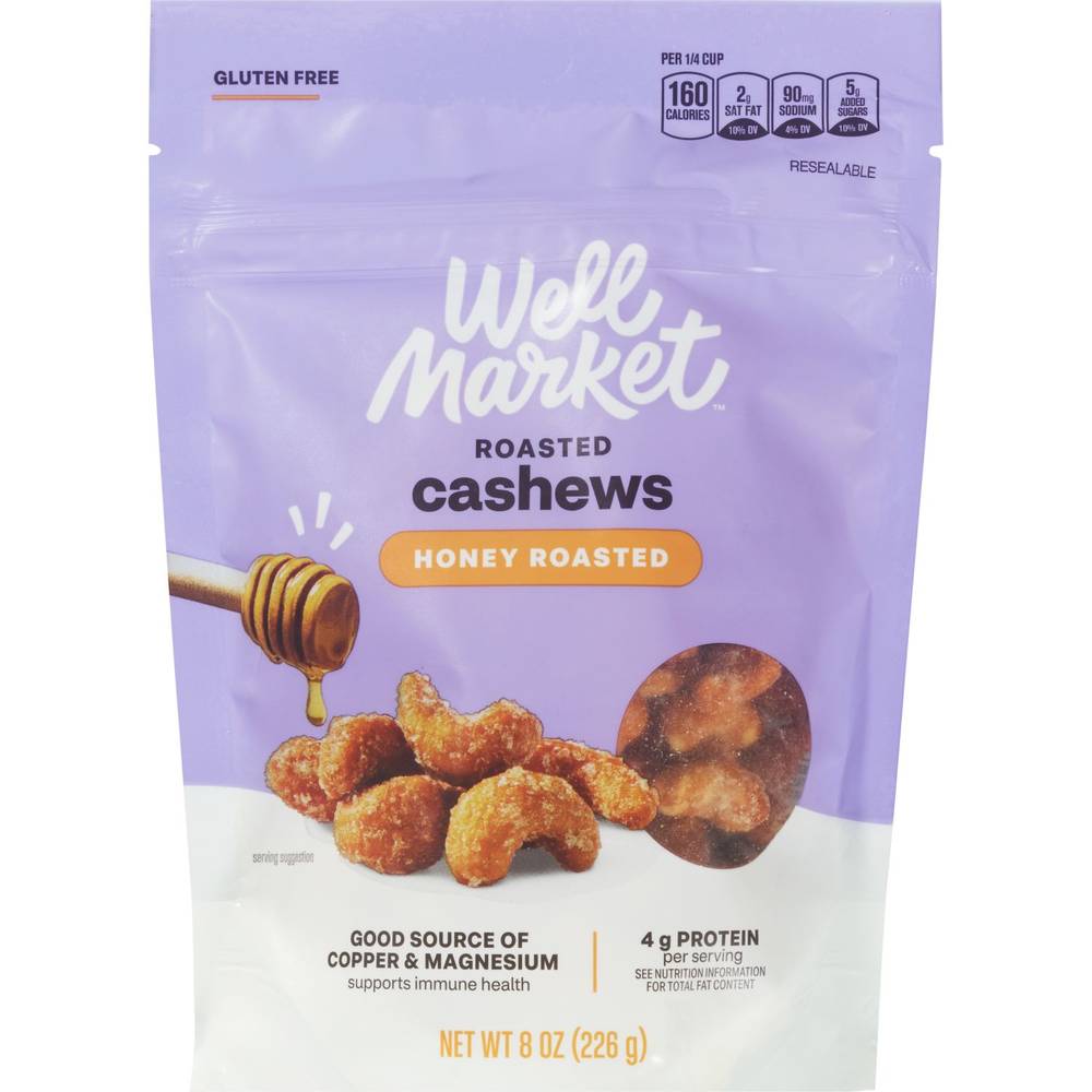 Well Market Roasted Cashews, Honey Roasted (8 oz)