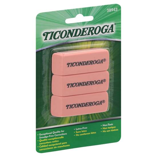 Ticonderoga Smudge-Free Erasers (3 ct)