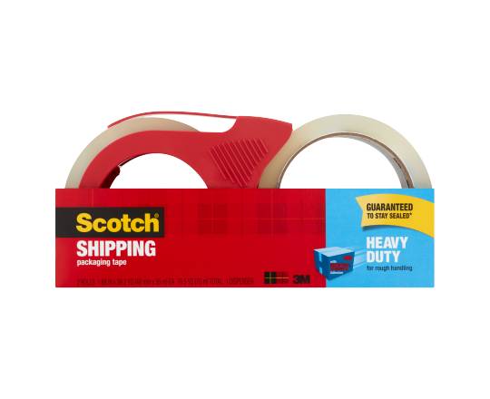 Scotch Clear Heavy-Duty Shipping Packing Tape With Dispenser