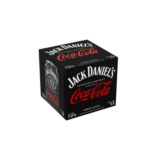 Jack Daniel's Whiskey Mixed With Coca Cola Cocktail Liquor (4 pack, 355 ml)