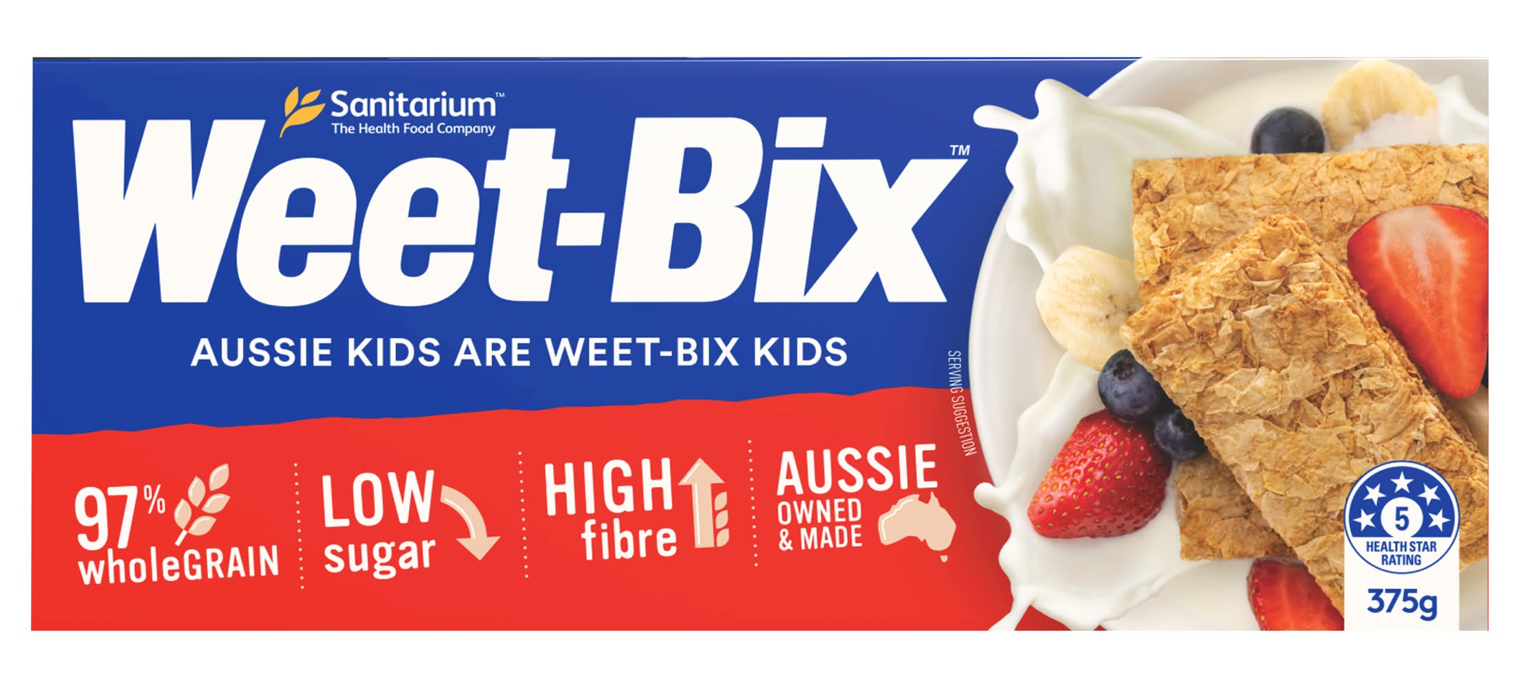 Weet-Bix Low Sugar High Fibre Whole Grain Breakfast Cereals Bars (375g)