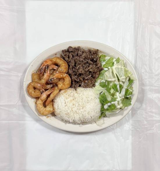 Beef & Shrimp Combo with Rice/salad