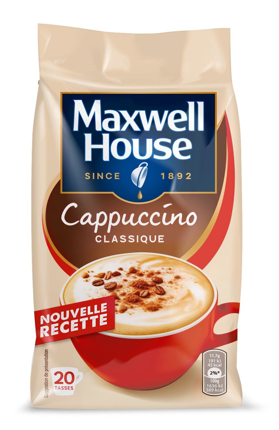 Maxwell House - Café soluble cappuccino classique (235g)