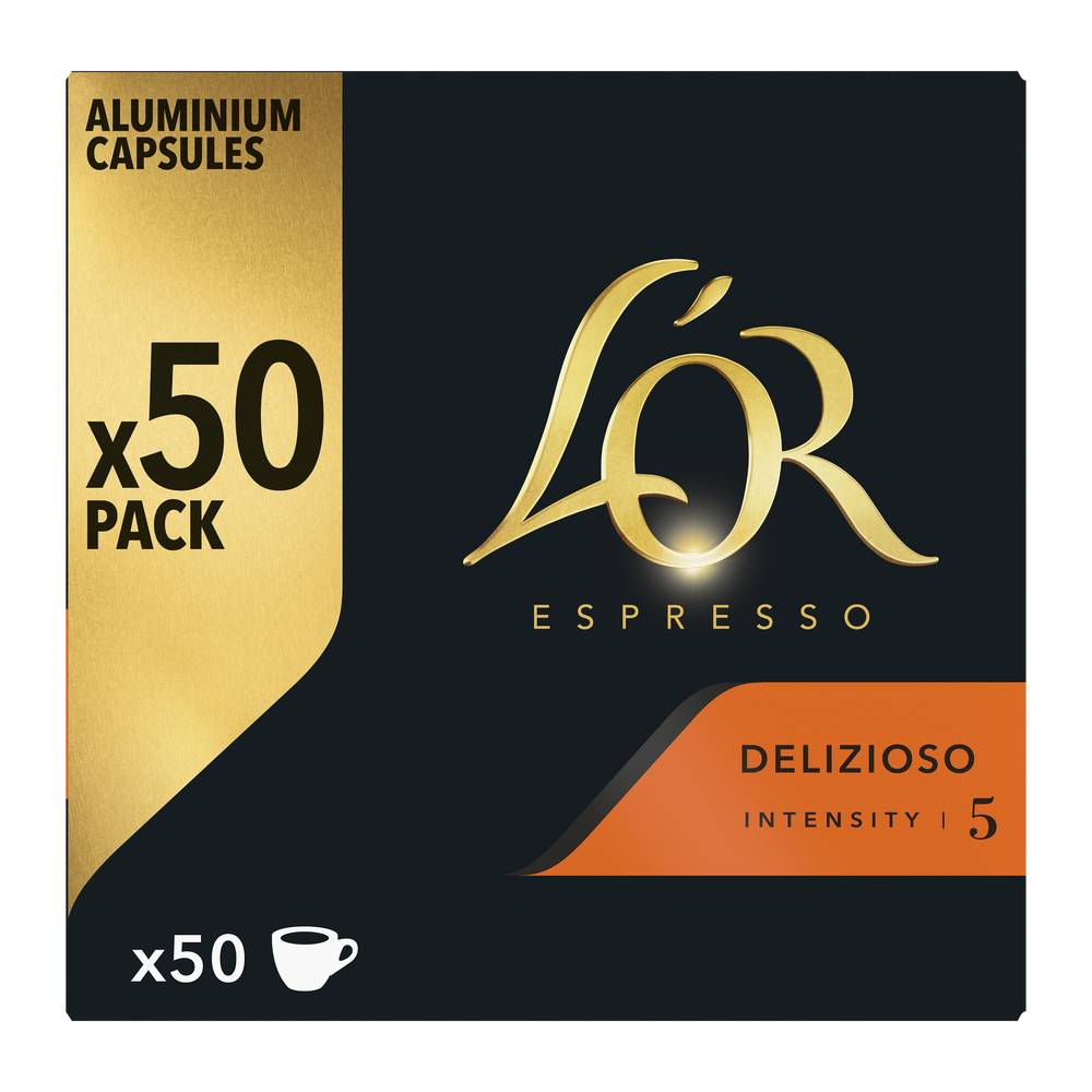 L'OR - Espresso café capsules delizioso intensité 5 compatibles nespresso (50)