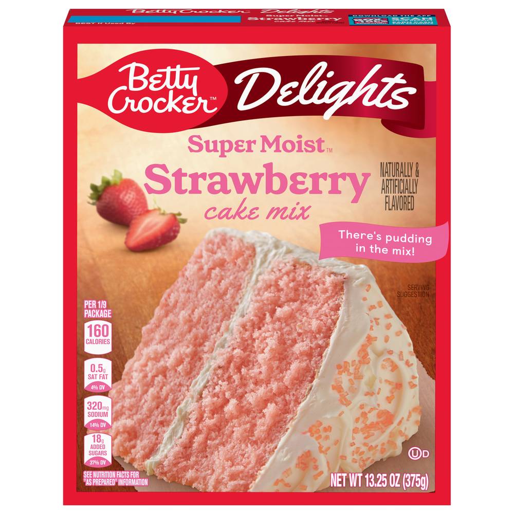 Betty Crocker Delights Supermoist Cake Mix, Strawberry (13.25 oz)