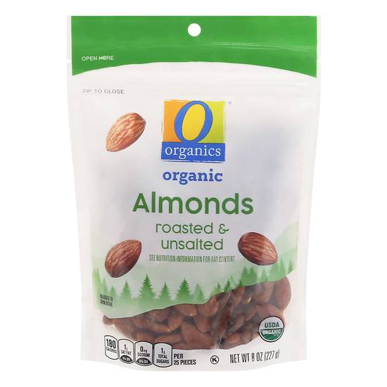 O Organics Organic Almonds Roasted Unsalted (8 oz)