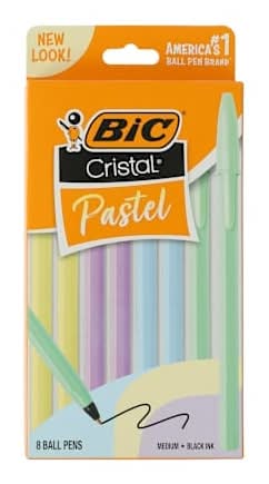 Bic® Cristal Pastel Ball Pens 8-Pack Pastel