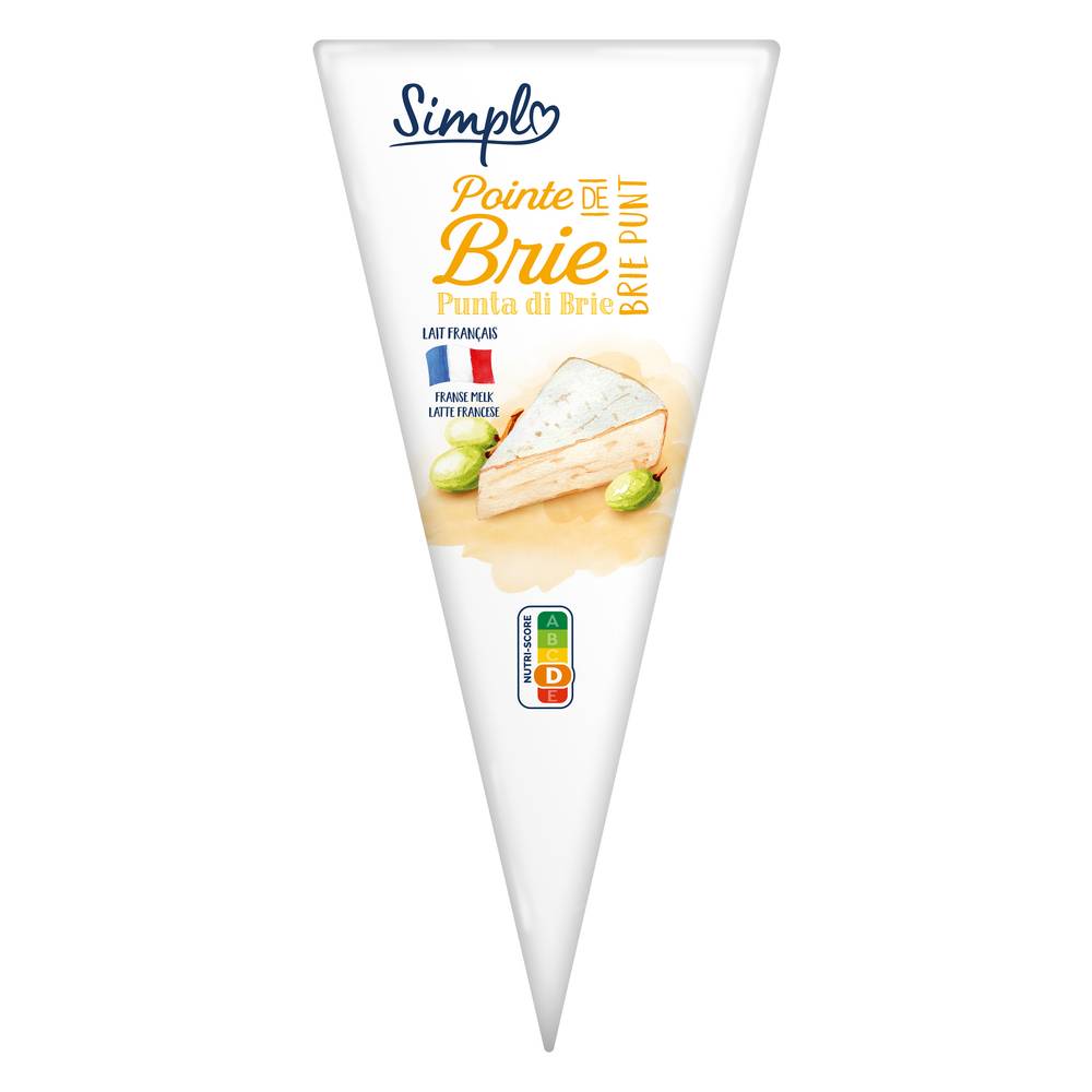 Simpl - Pointe de brie fromage à pâte molle au lait pasteurisé (200g)