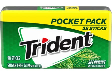Trident® Spearmint Sugar-Free Gum Pocket Pack - 28 Sticks