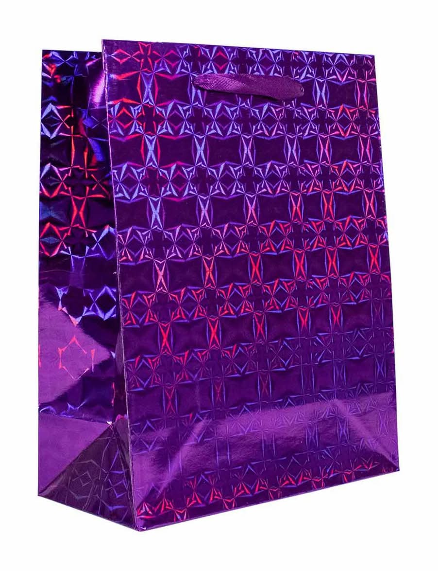 Holographic Kraft Gift Bag Large 1 Ct