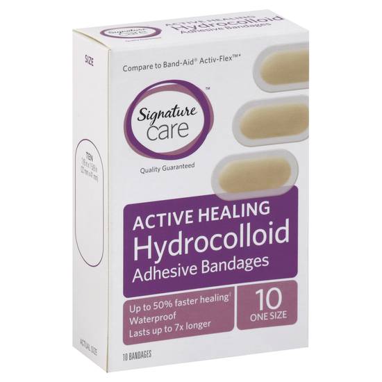 Signature Care Active Healing Hydrocolloid Adhesive Bandages (10 ct)