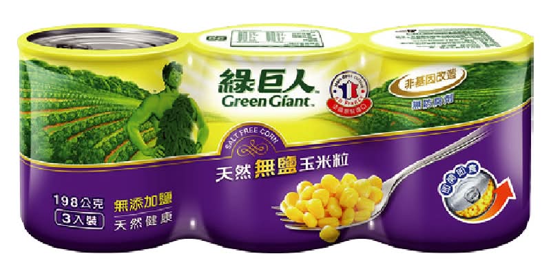 綠巨人天然無鹽玉米粒3入 <198g克 x 3 x 1SET組>