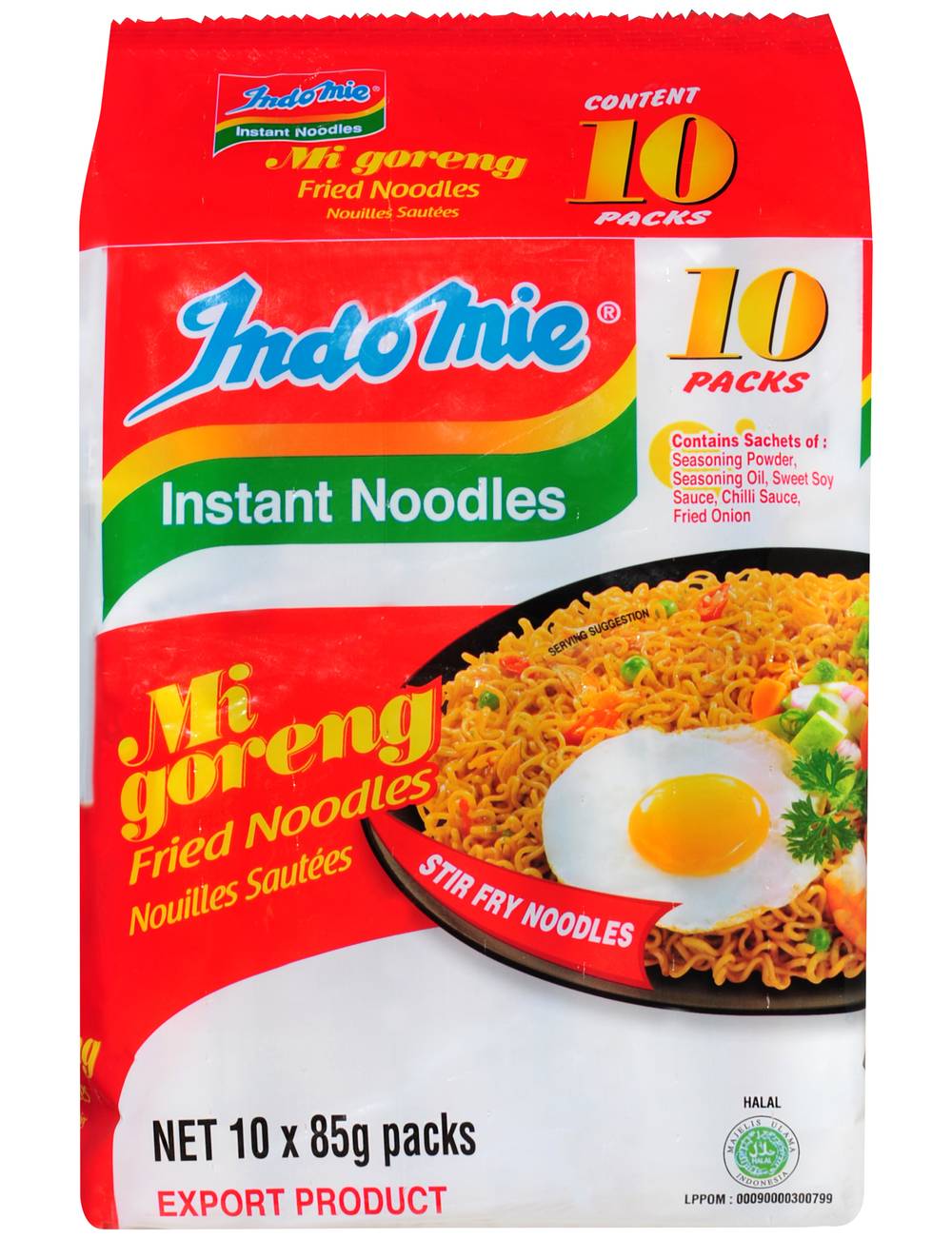 Indomie Mi Goreng Instant Stir Fry Noodles (850g, 10 pack)