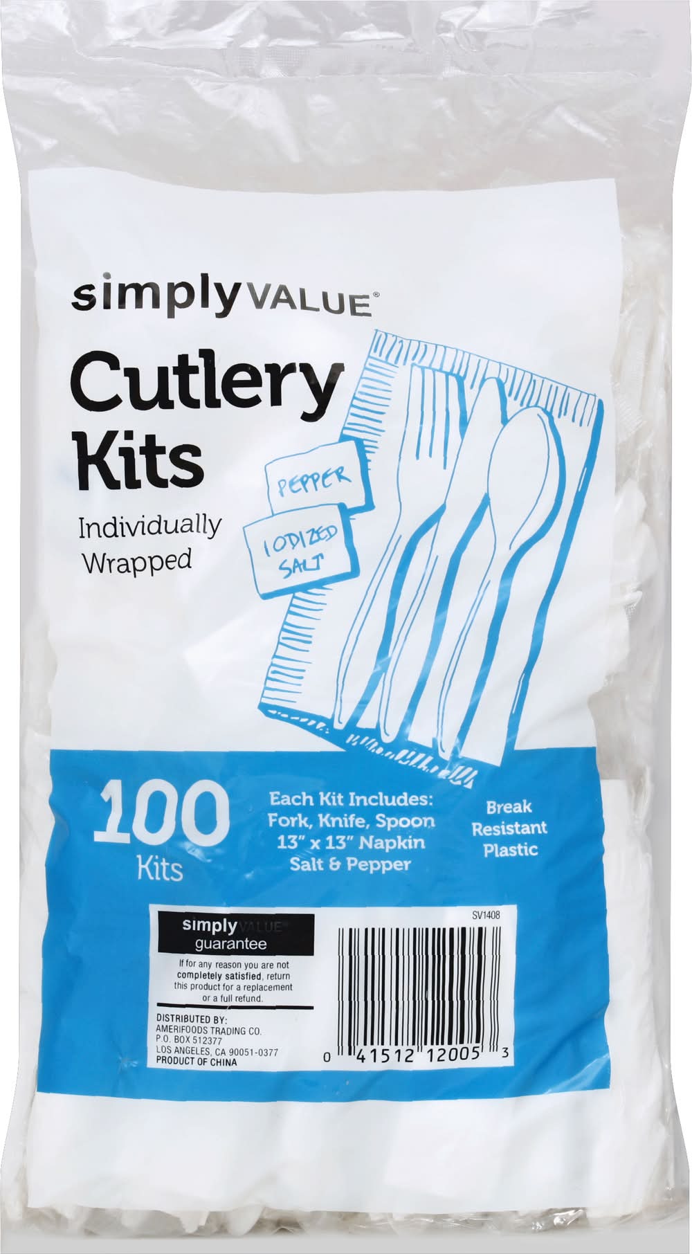 Simply Value Individually Wrapped Cutlery Kits (7.1 oz)