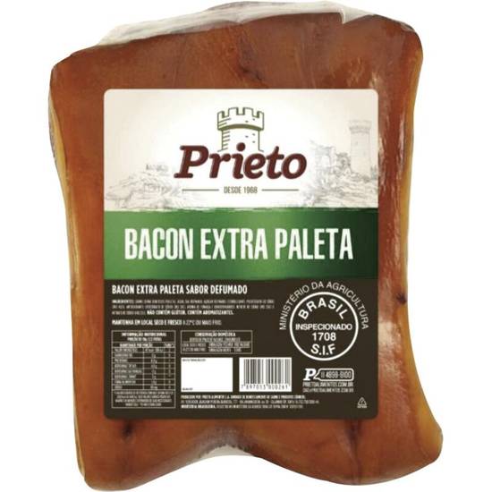 Prieto bacon extra paleta sabor defumado (embalagem: 1 kg aprox)