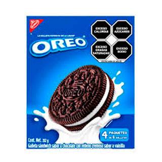 Oreo · Galleta sándwich con relleno cremoso, chocolate (4 x 6 un)