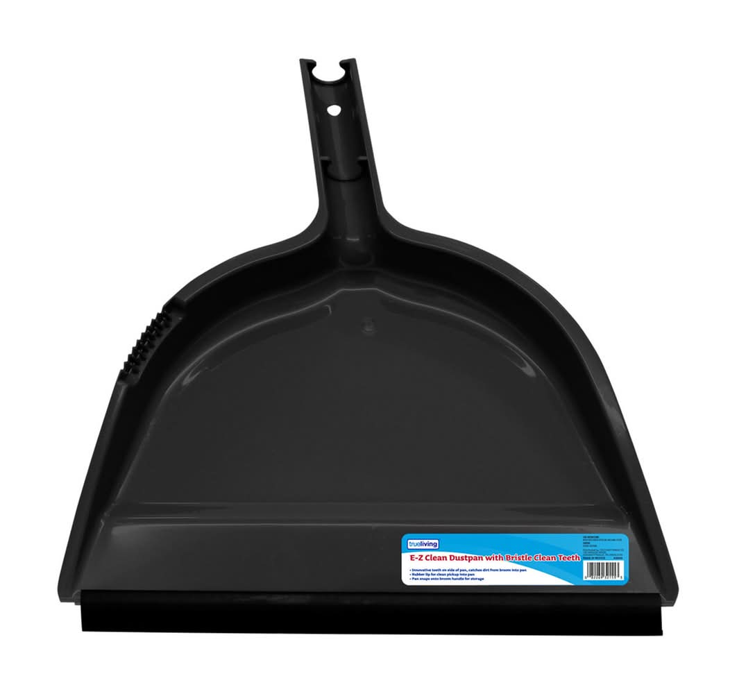 True Living E-Z Clean Dustpan With Bristle Clean Teeth