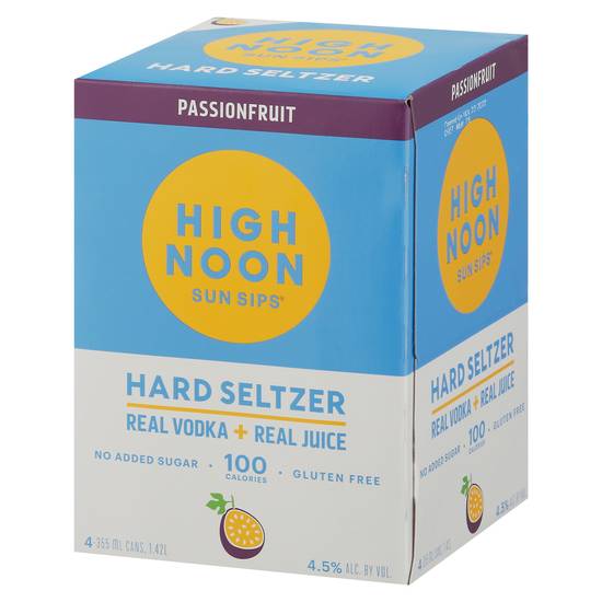 High Noon Sun Sips Hard Seltzer (4 pack, 12 fl oz) (passionfruit)