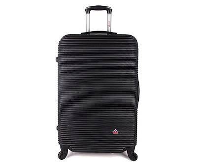 Royal Black Ridged Stripe Hardside Spinner Suitcase, (28")