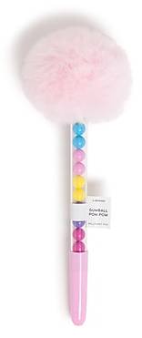 Les Produits U Novelty Pom Pom Ballpoint Pen, Medium Point, 0.7 mm, Black Ink (7100U06-48)