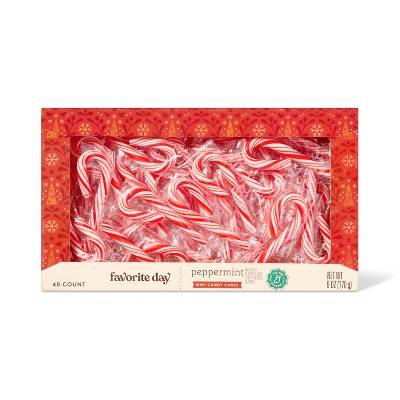 Favorite Day Christmas Red & White Mini Candy Canes, Peppermint (6 oz, 40 ct)