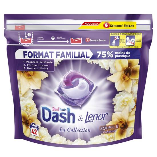 Dash - Souffle précieux lessive 3en1 capsules (42 pièces), Delivery Near  You