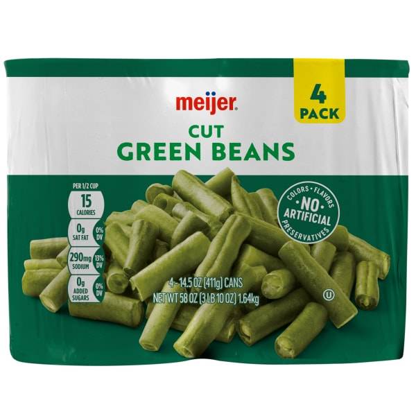 Meijer Cut Green Beans, 14.5oz - 4 pack