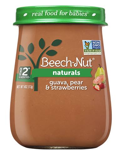 Beech-Nut Stage 2 Naturals Guava Pear & Strawberries Baby Food (4 oz)