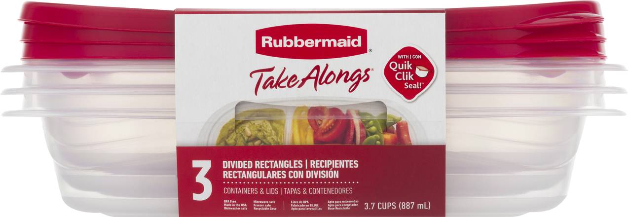 Rubbermaid® TakeAlongs® Divided Rectangle Food Storage Containers