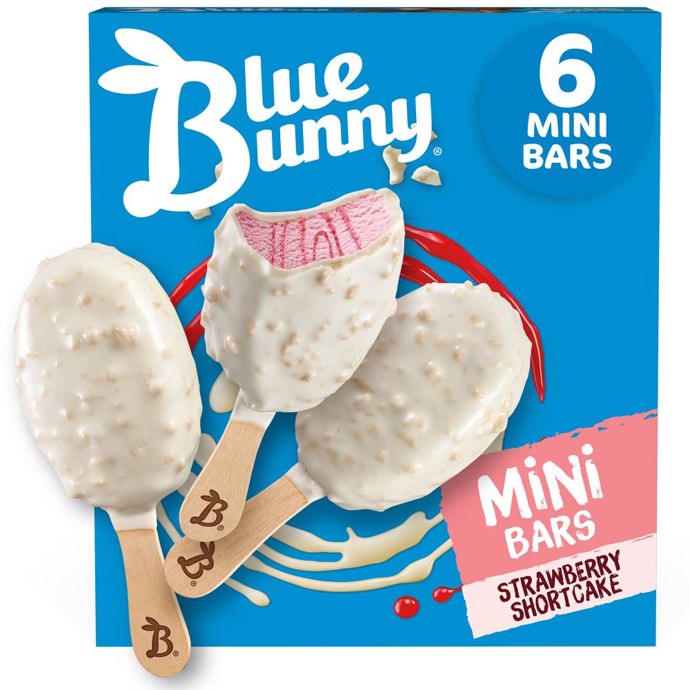 Blue Bunny Strawberry Frozen Mini Bars (1.85 fl oz, 6 ct)