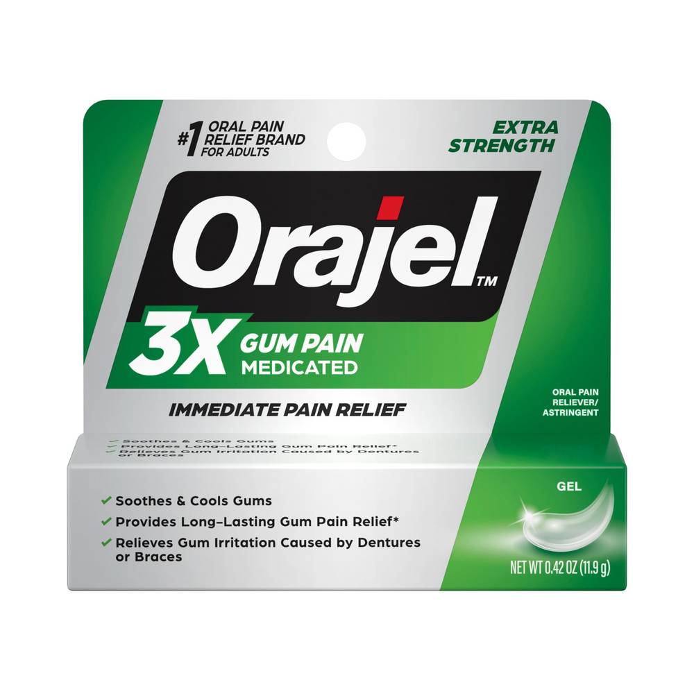 Orajel Extra Strength Oral Pain 3x Gum Pain Immediate Pain Relife Reliever/Astringent