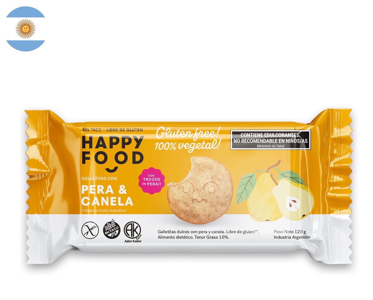 Galletas Happy Food Pera y Canela 120 g