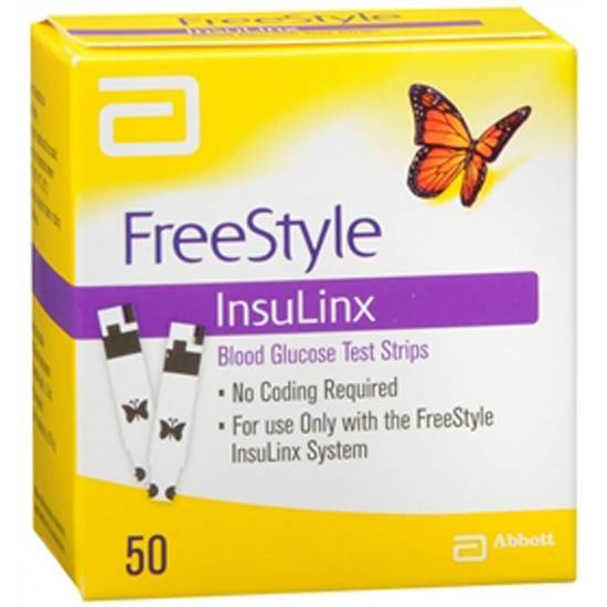 FreeStyle Insulinx Blood Glucose Test Strips, 50 Count