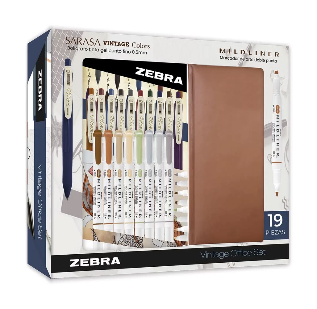 Zebra · Set de oficina vintage (19 un)