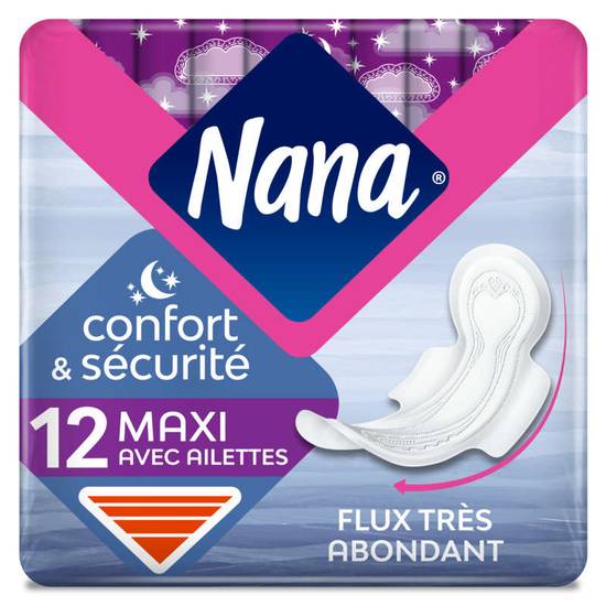 Nana goodnight serviettes hygiéniques maxi x12